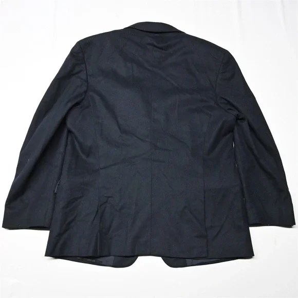 Vtg Mario‎ Caldi 48R Navy Blue Flannel Italy Old Money Suit Jacket Sport Coat